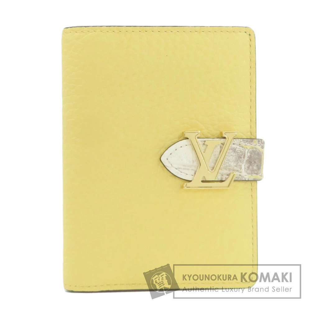 Louis Vuitton Vertical Wallet Compact Bi fold coin Taurillon Crocodile Leather